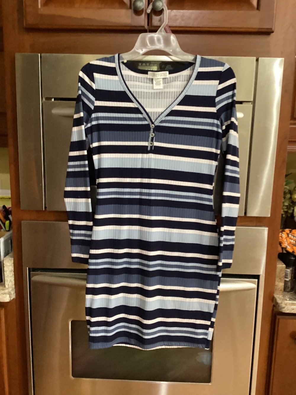 Like new Planet Gold Striped V-neck dress